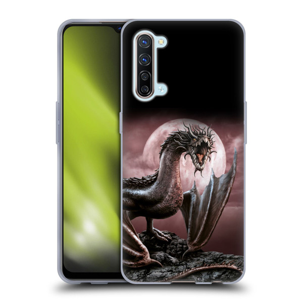 Sarah Richter Fantasy Creatures Black Dragon Roaring Soft Gel Case for OPPO Find X2 Lite 5G
