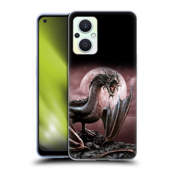 Sarah Richter Fantasy Creatures Black Dragon Roaring Soft Gel Case for OPPO Reno8 Lite