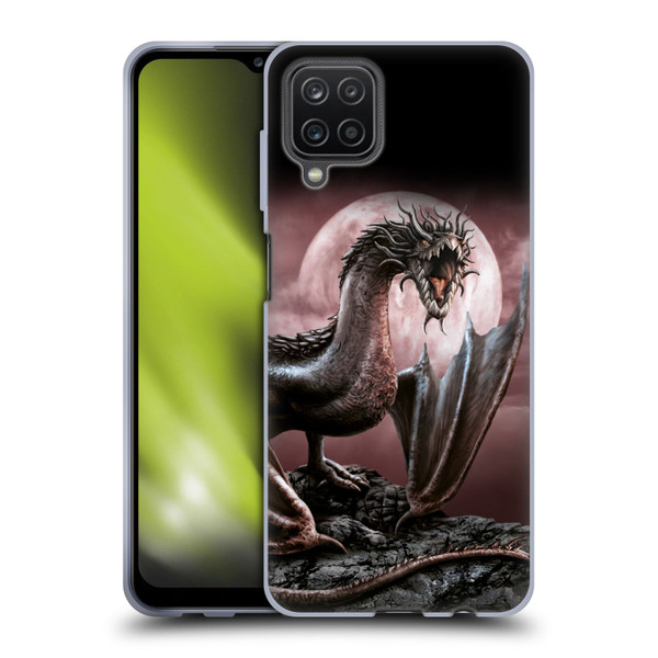 Sarah Richter Fantasy Creatures Black Dragon Roaring Soft Gel Case for Samsung Galaxy A12 (2020)