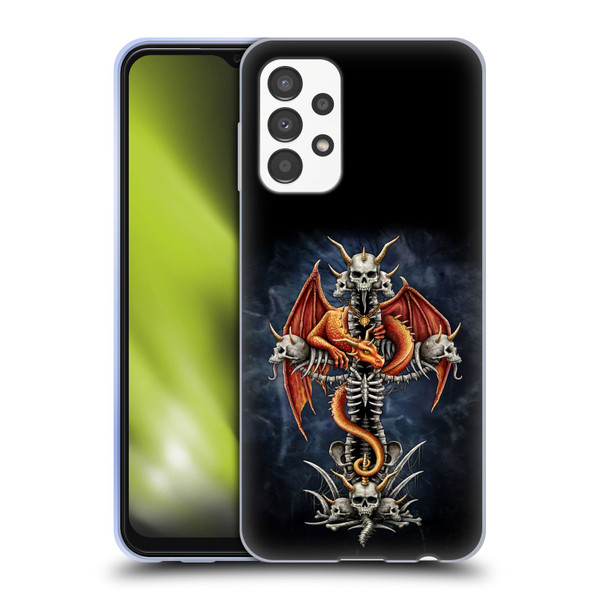 Sarah Richter Fantasy Creatures Red Dragon Guarding Bone Cross Soft Gel Case for Samsung Galaxy A13 (2022)