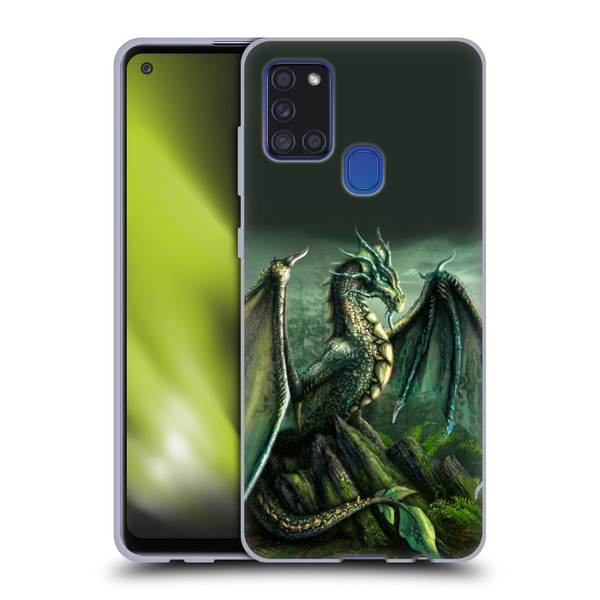 Sarah Richter Fantasy Creatures Green Nature Dragon Soft Gel Case for Samsung Galaxy A21s (2020)