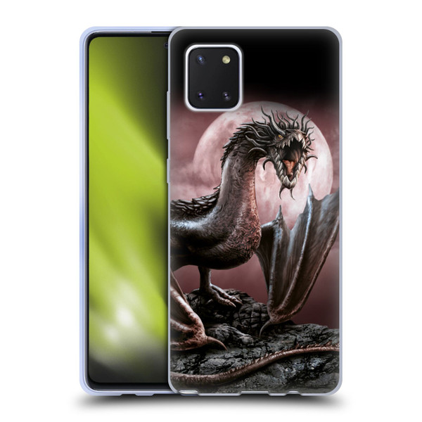 Sarah Richter Fantasy Creatures Black Dragon Roaring Soft Gel Case for Samsung Galaxy Note10 Lite