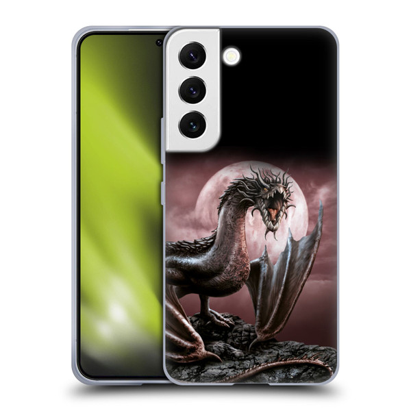 Sarah Richter Fantasy Creatures Black Dragon Roaring Soft Gel Case for Samsung Galaxy S22 5G