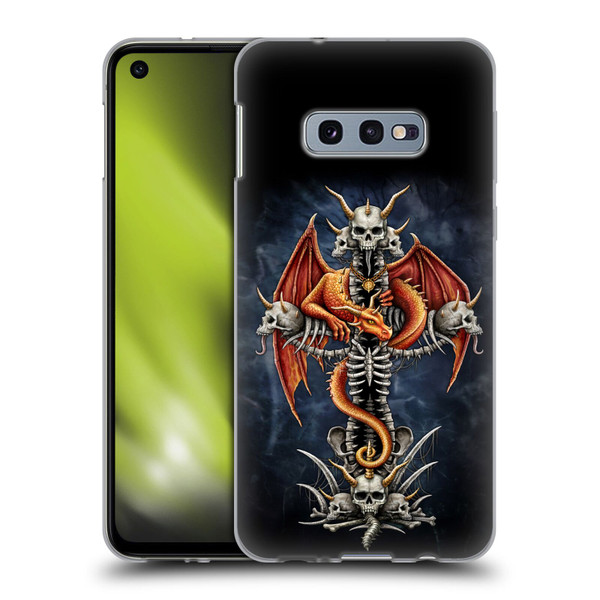 Sarah Richter Fantasy Creatures Red Dragon Guarding Bone Cross Soft Gel Case for Samsung Galaxy S10e