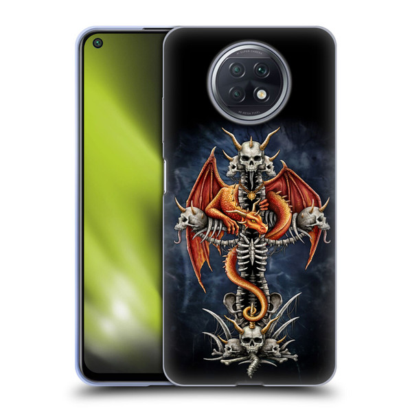 Sarah Richter Fantasy Creatures Red Dragon Guarding Bone Cross Soft Gel Case for Xiaomi Redmi Note 9T 5G