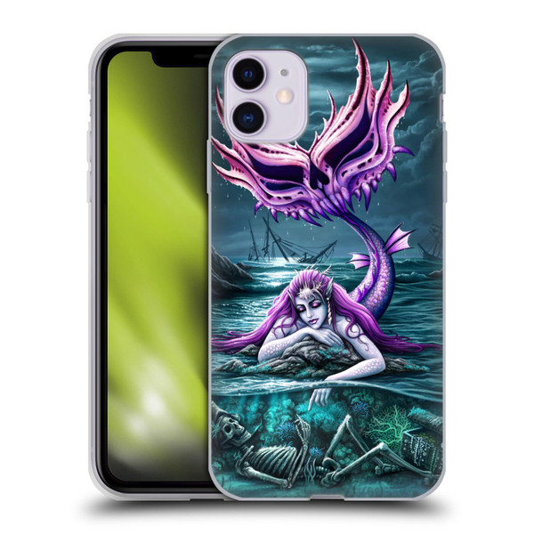Sarah Richter Gothic Mermaid With Skeleton Pirate Soft Gel Case for Apple iPhone 11