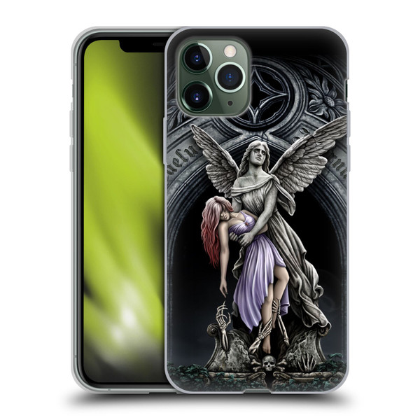 Sarah Richter Gothic Stone Angel With Skull Soft Gel Case for Apple iPhone 11 Pro