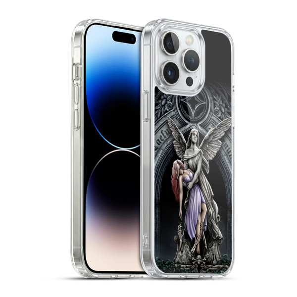 Sarah Richter Gothic Stone Angel With Skull Soft Gel Case for Apple iPhone 14 Pro Max & MagSafe