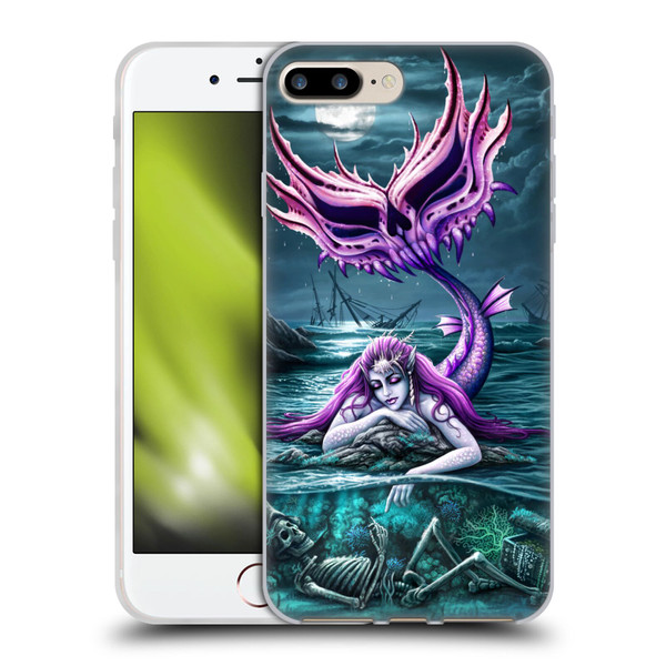 Sarah Richter Gothic Mermaid With Skeleton Pirate Soft Gel Case for Apple iPhone 7 Plus / iPhone 8 Plus