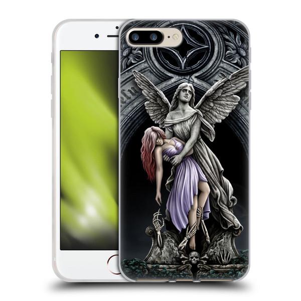 Sarah Richter Gothic Stone Angel With Skull Soft Gel Case for Apple iPhone 7 Plus / iPhone 8 Plus