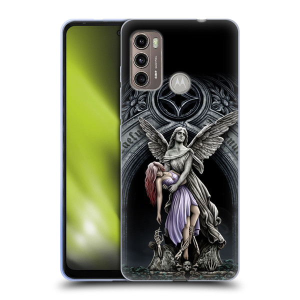 Sarah Richter Gothic Stone Angel With Skull Soft Gel Case for Motorola Moto G60 / Moto G40 Fusion