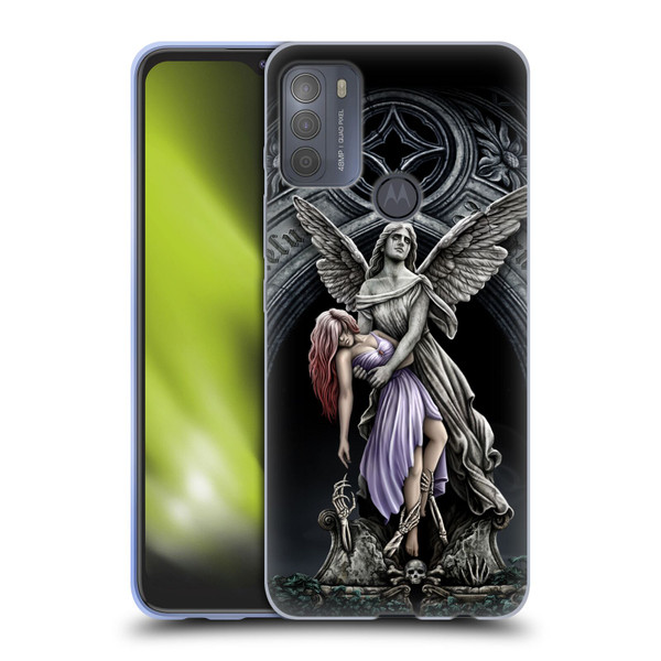 Sarah Richter Gothic Stone Angel With Skull Soft Gel Case for Motorola Moto G50