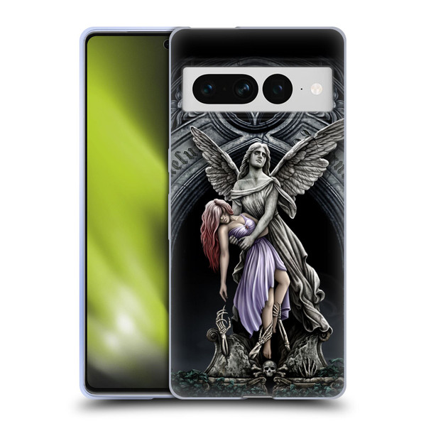 Sarah Richter Gothic Stone Angel With Skull Soft Gel Case for Google Pixel 7 Pro