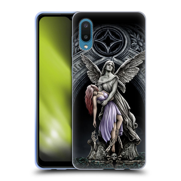 Sarah Richter Gothic Stone Angel With Skull Soft Gel Case for Samsung Galaxy A02/M02 (2021)