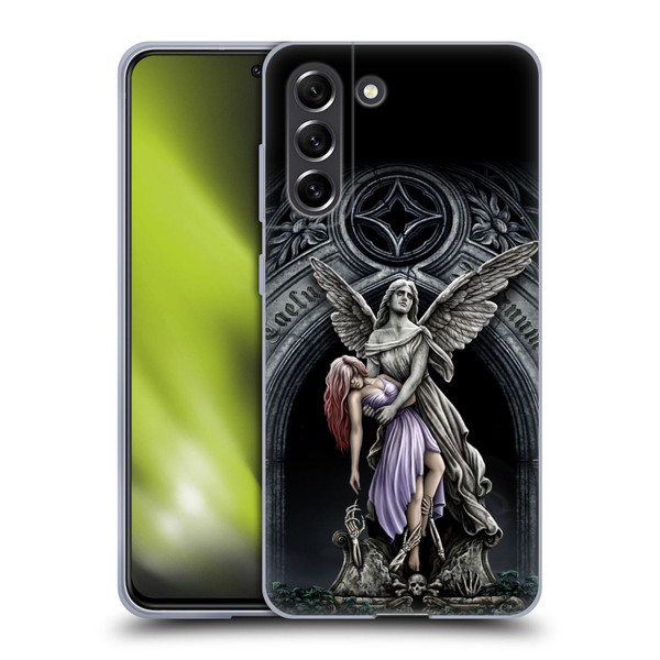 Sarah Richter Gothic Stone Angel With Skull Soft Gel Case for Samsung Galaxy S21 FE 5G