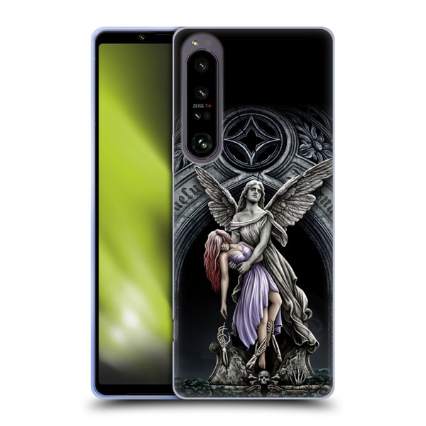 Sarah Richter Gothic Stone Angel With Skull Soft Gel Case for Sony Xperia 1 IV