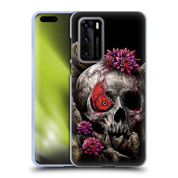 Sarah Richter Skulls Butterfly And Flowers Soft Gel Case for Huawei P40 5G