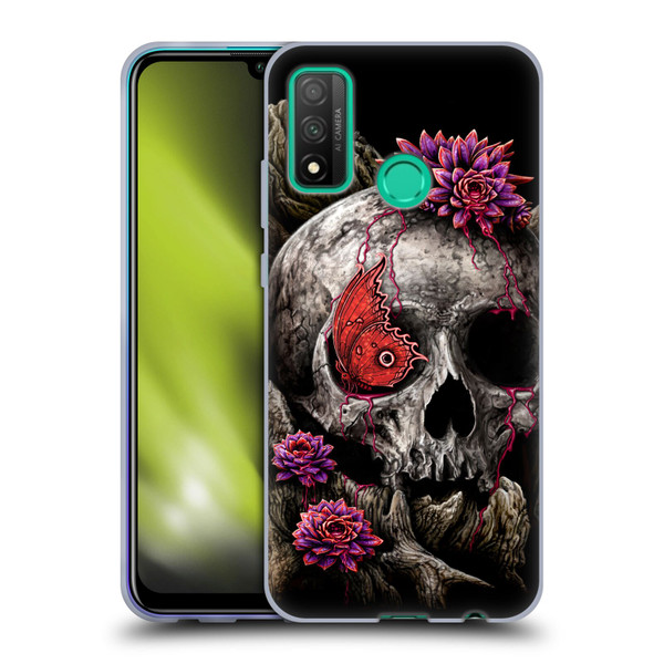 Sarah Richter Skulls Butterfly And Flowers Soft Gel Case for Huawei P Smart (2020)