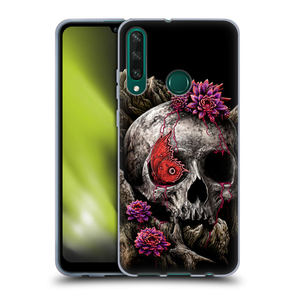 Sarah Richter Skulls Butterfly And Flowers Soft Gel Case for Huawei Y6p