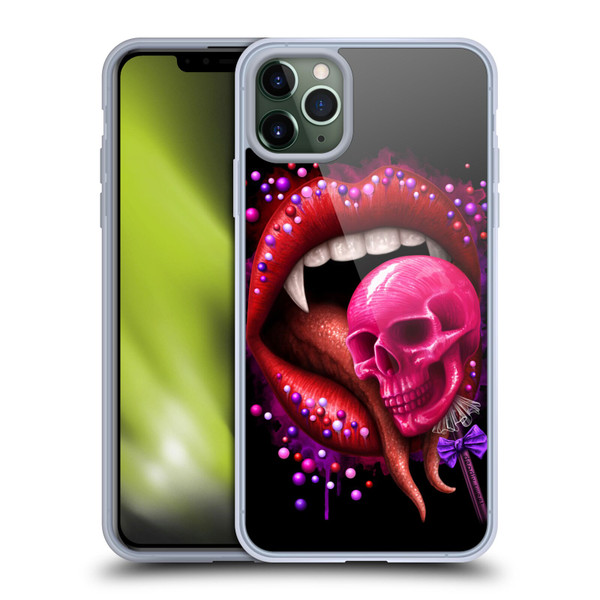 Sarah Richter Skulls Red Vampire Candy Lips Soft Gel Case for Apple iPhone 11 Pro Max