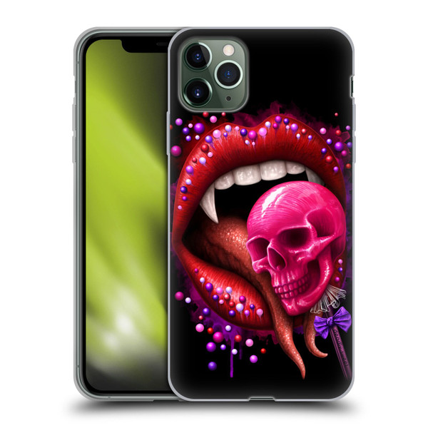 Sarah Richter Skulls Red Vampire Candy Lips Soft Gel Case for Apple iPhone 11 Pro Max