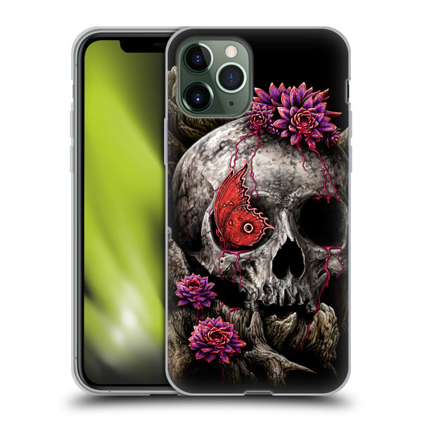 Sarah Richter Skulls Butterfly And Flowers Soft Gel Case for Apple iPhone 11 Pro
