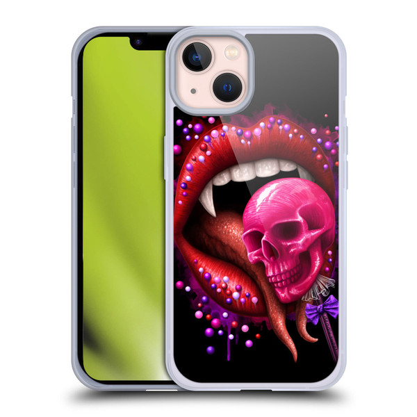 Sarah Richter Skulls Red Vampire Candy Lips Soft Gel Case for Apple iPhone 13