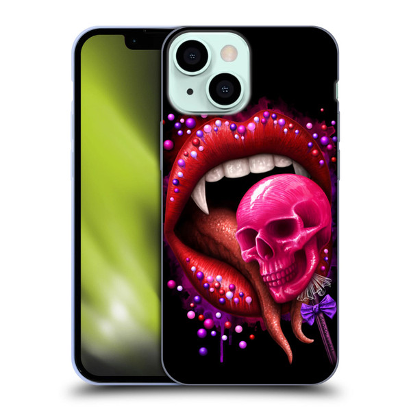 Sarah Richter Skulls Red Vampire Candy Lips Soft Gel Case for Apple iPhone 13 Mini