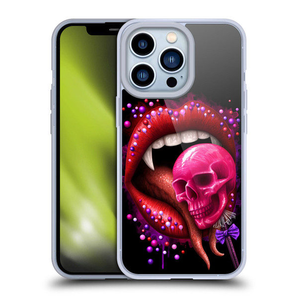 Sarah Richter Skulls Red Vampire Candy Lips Soft Gel Case for Apple iPhone 13 Pro