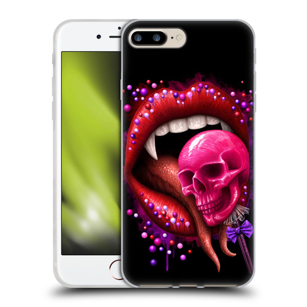 Sarah Richter Skulls Red Vampire Candy Lips Soft Gel Case for Apple iPhone 7 Plus / iPhone 8 Plus