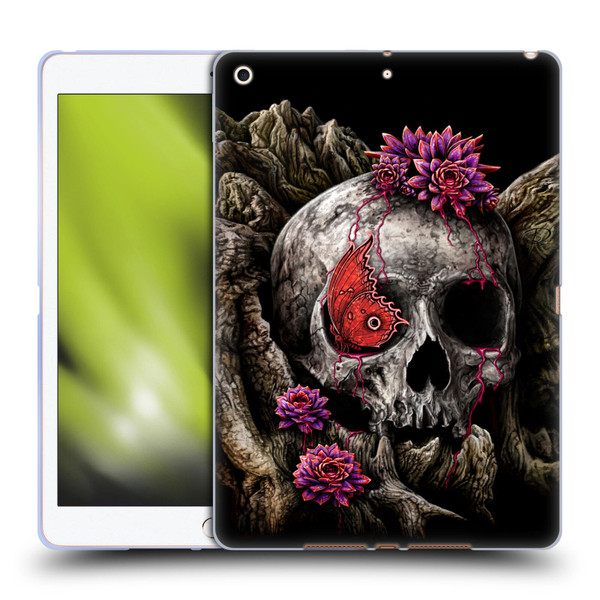 Sarah Richter Skulls Butterfly And Flowers Soft Gel Case for Apple iPad 10.2 2019/2020/2021