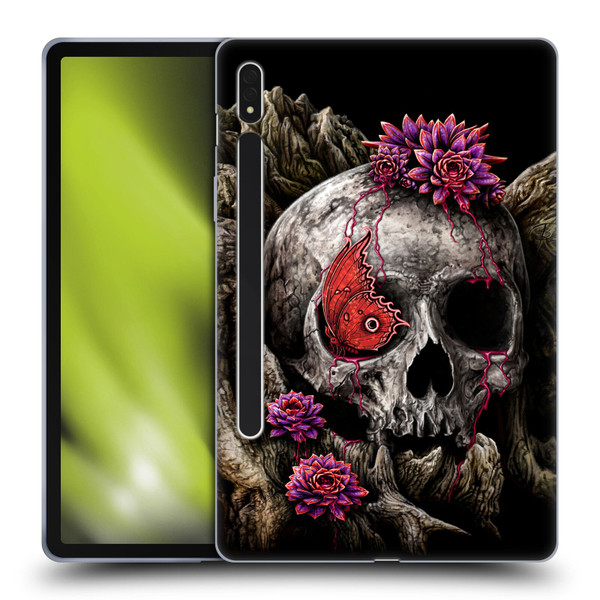 Sarah Richter Skulls Butterfly And Flowers Soft Gel Case for Samsung Galaxy Tab S8