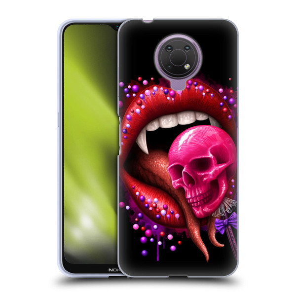 Sarah Richter Skulls Red Vampire Candy Lips Soft Gel Case for Nokia G10