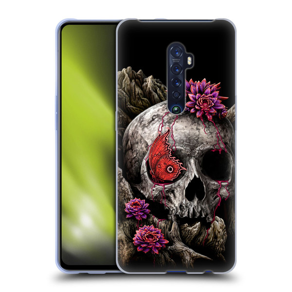 Sarah Richter Skulls Butterfly And Flowers Soft Gel Case for OPPO Reno 2