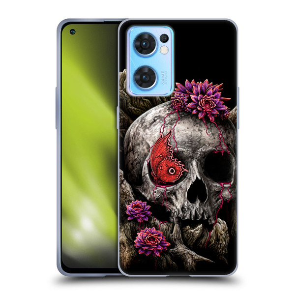 Sarah Richter Skulls Butterfly And Flowers Soft Gel Case for OPPO Reno7 5G / Find X5 Lite
