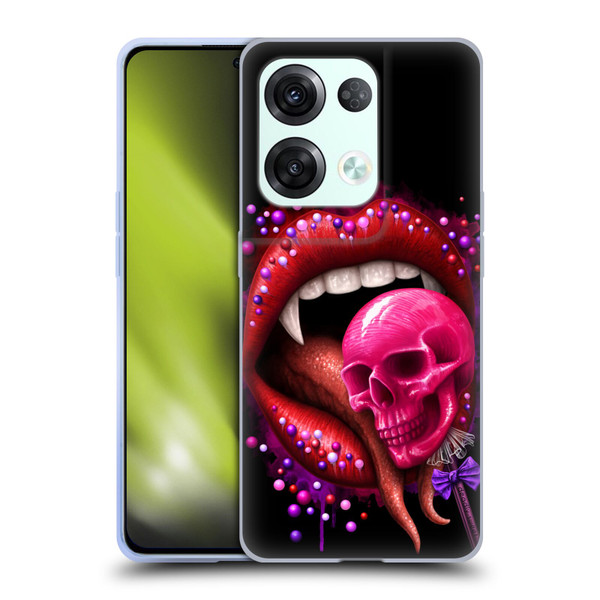 Sarah Richter Skulls Red Vampire Candy Lips Soft Gel Case for OPPO Reno8 Pro