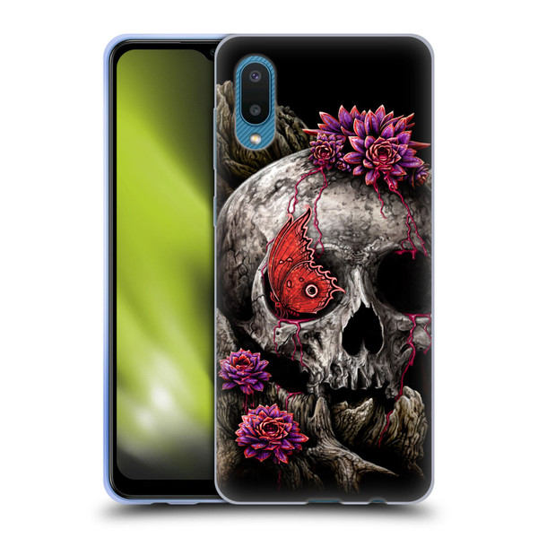 Sarah Richter Skulls Butterfly And Flowers Soft Gel Case for Samsung Galaxy A02/M02 (2021)