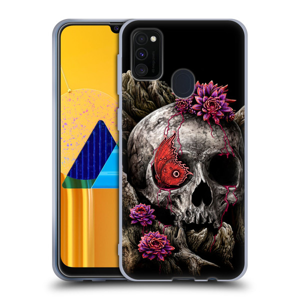 Sarah Richter Skulls Butterfly And Flowers Soft Gel Case for Samsung Galaxy M30s (2019)/M21 (2020)