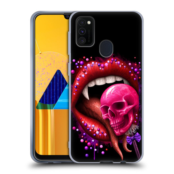 Sarah Richter Skulls Red Vampire Candy Lips Soft Gel Case for Samsung Galaxy M30s (2019)/M21 (2020)