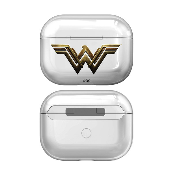 Justice League Movie Logos Wonder Woman Clear Hard Crystal Cover Case for Apple AirPods Pro Charging Case