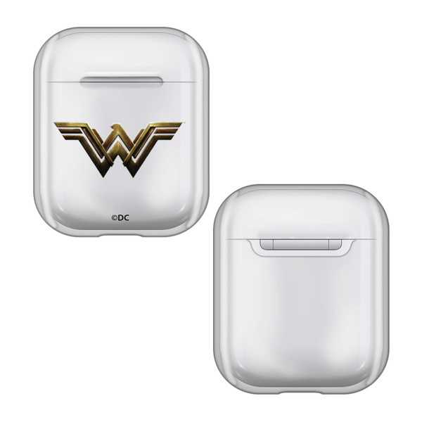 Justice League Movie Logos Wonder Woman Clear Hard Crystal Cover Case for Apple AirPods 1 1st Gen / 2 2nd Gen Charging Case