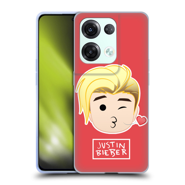 Justin Bieber Justmojis Kiss Soft Gel Case for OPPO Reno8 Pro