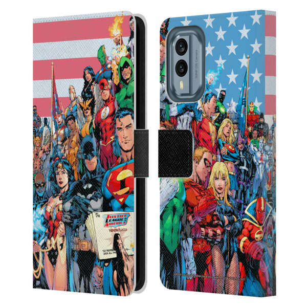 Justice League DC Comics Comic Book Covers Of America #1 Leather Book Wallet Case Cover For Nokia X30