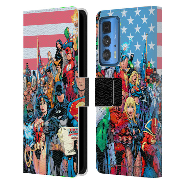 Justice League DC Comics Comic Book Covers Of America #1 Leather Book Wallet Case Cover For Motorola Edge (2022)