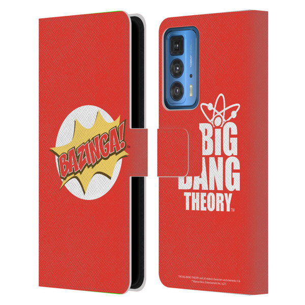 The Big Bang Theory Bazinga Pop Art Leather Book Wallet Case Cover For Motorola Edge (2022)
