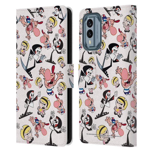 The Grim Adventures of Billy & Mandy Graphics Icons Leather Book Wallet Case Cover For Nokia X30