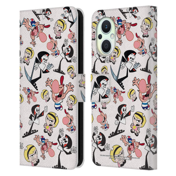 The Grim Adventures of Billy & Mandy Graphics Icons Leather Book Wallet Case Cover For OPPO Reno8 Lite