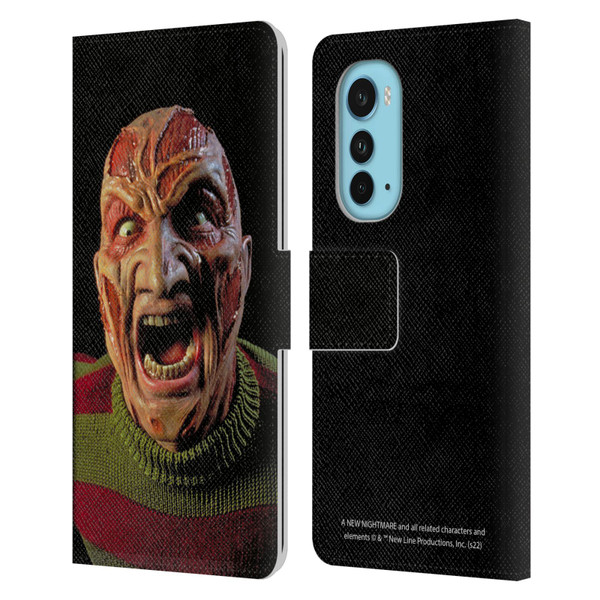 A Nightmare On Elm Street: New Nightmare Graphics Freddy Leather Book Wallet Case Cover For Motorola Edge (2022)