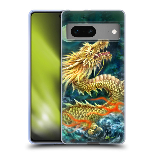 Kayomi Harai Animals And Fantasy Asian Dragon In The Moon Soft Gel Case for Google Pixel 7