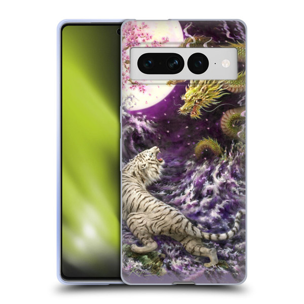Kayomi Harai Animals And Fantasy Asian Tiger & Dragon Soft Gel Case for Google Pixel 7 Pro